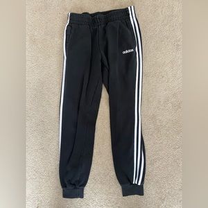ADIDAS STRIPED SMALL BLACK JOGGERS